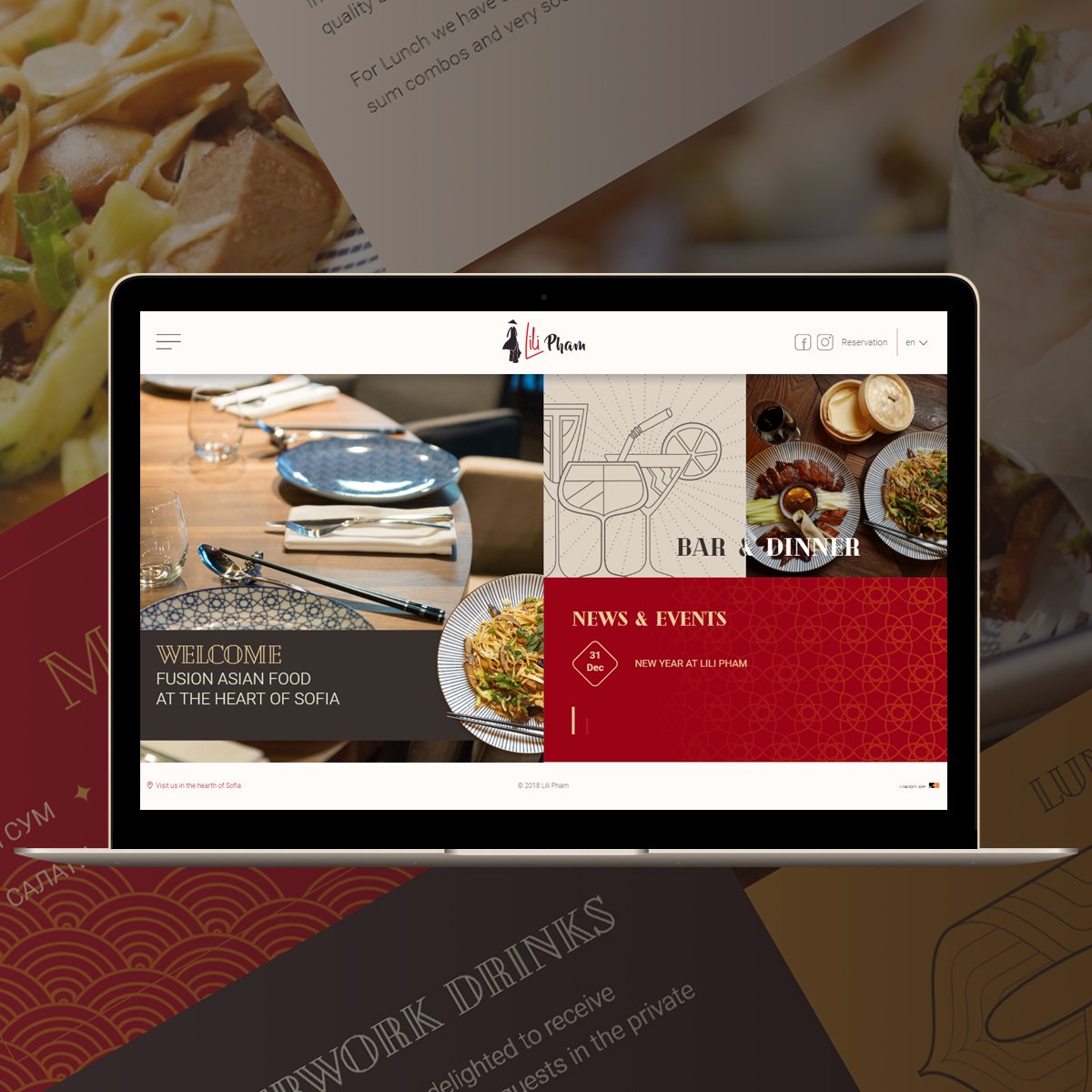 Уеб дизайн за  "Lili Pham" - фюжън азиатски ресторант в сърцето на София